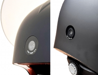 Helma s integrovanou přední + zadní kamerou, BT, WIFI, APP, štít, K2 (černá)